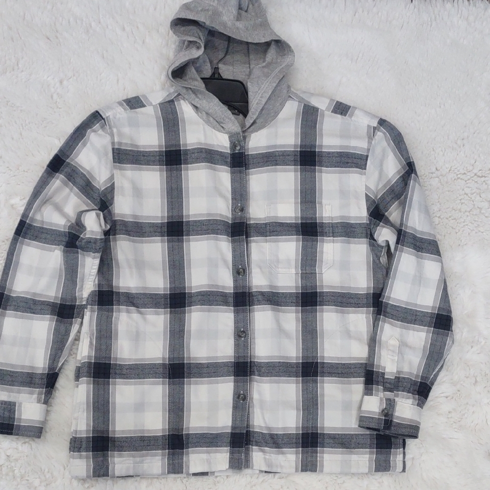 EDDIE BAUER Gray Plaid Hooded Jacket - Picture 3 of 17
